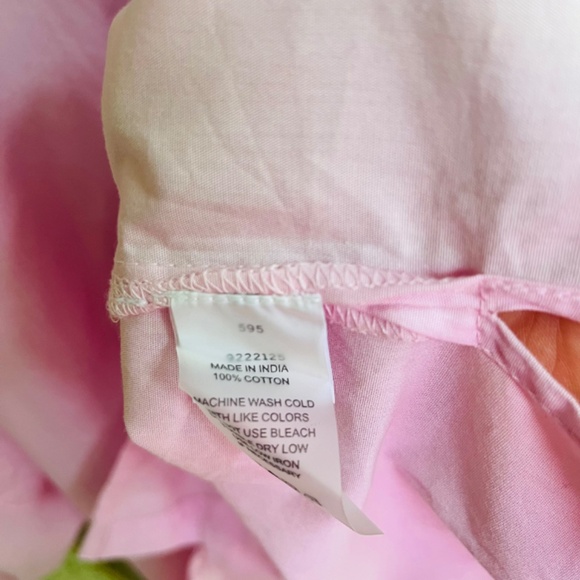 Vince Camuto Plus Size Cotton Embroidered Puff Sleeve Top, Pink Horizon 1X - Picture 8 of 11